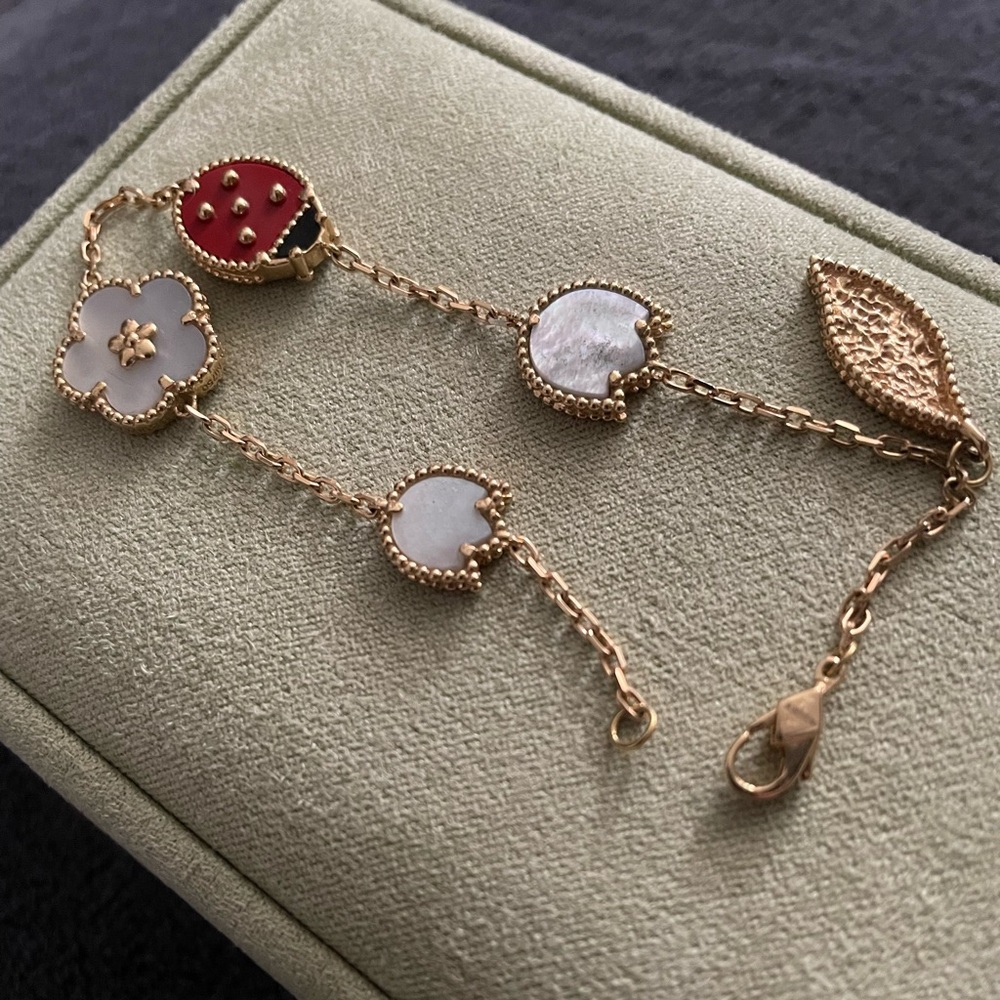 Lucky Spring LIKE Design 🐞 18k Solid YELLOW Gold Bracelet ‼️Re-offered